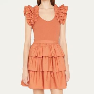 Ulla Johnson Hanna Ruffled Tiered Mini Dress